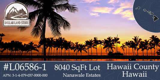 #L06586-1 Beautiful Wooded Lot in Nanawale Estates, Hawaii $18,499.00 ($229.19/Month)