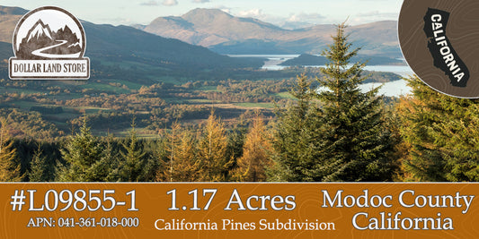 #L09855-1 1.17 Acres in California Pines, Modoc CA $7,299.00 ($120.16/Month)
