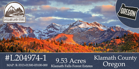 #L204974-1 9.53 Acre Parcel in Klamath Falls Forest Estates, Oregon $16,499.00 ($188.02/Month)