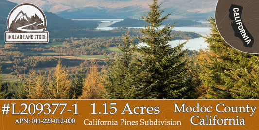 #L209377-1 1.15 Acre Lot in California Pines, Modoc CA $7,299.00 ($110.82/Month)