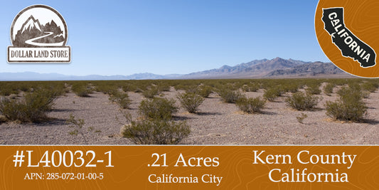 #L40032-1 .21 Acre Residential lot in California City, Kern County, CA $4,999.00 ($66.25/Month)