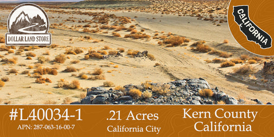 L40034-1 .21 Acre Residential lot in California City, Kern County, CA $3,499.00 ($70.14/Month)