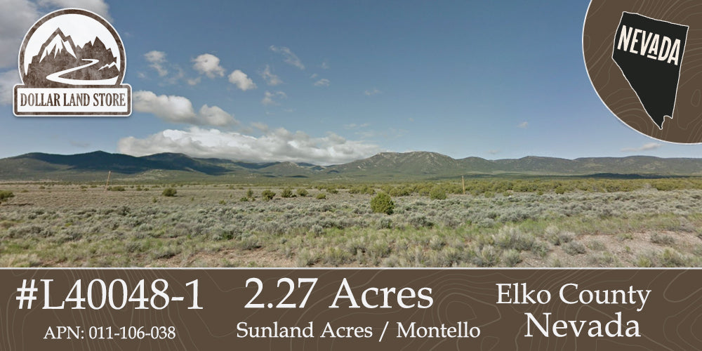 #L40048-1 2.27 Acres in Elko County, Nevada $6,999.00 ($88.55/ Month)