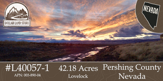 #L40057-1 42.18 Acres in Pershing County, Nevada   $28,999.00 ($311.88/Month)