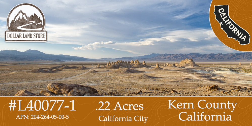 #L40077-1 .22 Acre Residential lot in California City, Kern County, CA $8,999.00 ($137.64/Month)