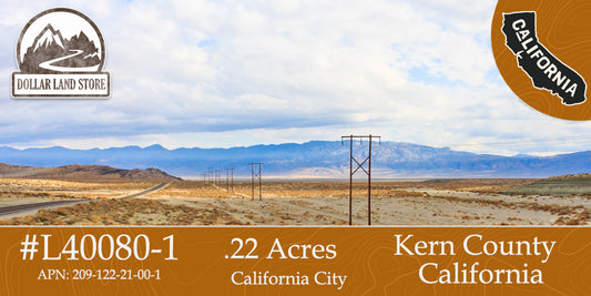 #L40080-1 .22 Acre Residential lot in California City, Kern County, CA $8,999.00 ($135.82/Month)