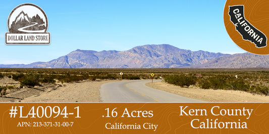 #L40094-1 .16 Acre Residential lot in California City, Kern County, CA $8,999.00 ($123.10/Month)