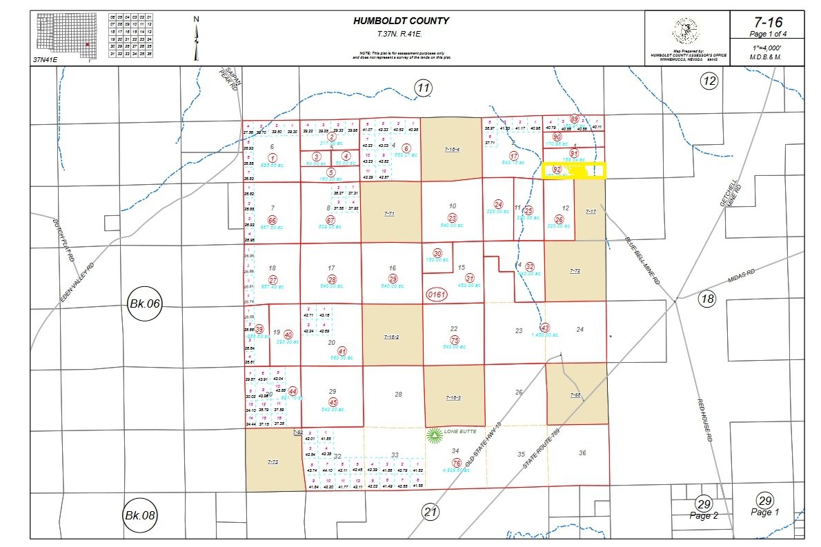 #L00195-1 163 Acres in Humboldt County, Nevada   $69,000.00 ($555.03/Month)