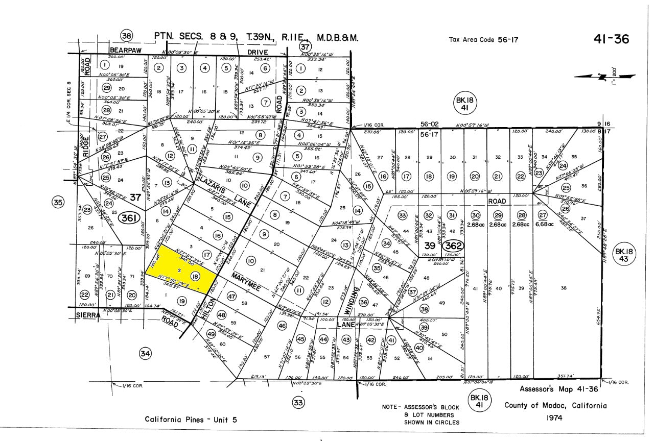 #L09855-1 1.17 Acres in California Pines, Modoc CA $7,299.00 ($120.16/Month)