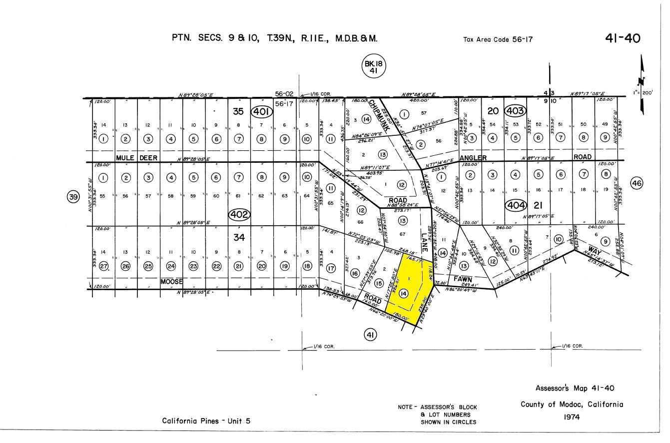 #L100205-1 1.46 Acres / Wooded Lot in California Pines, Modoc CA $7,499.00 ($132.35 / Month)
