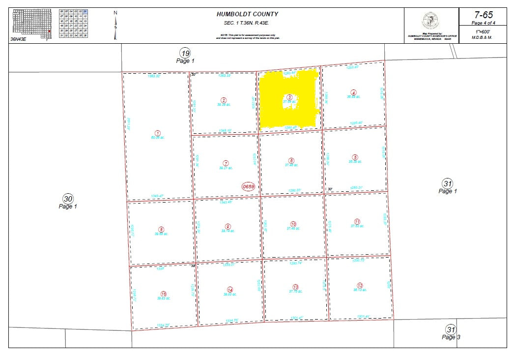 #L40061-1 37.64 Acre in Humboldt County, NV $19,995.00 ($222.56/Month)