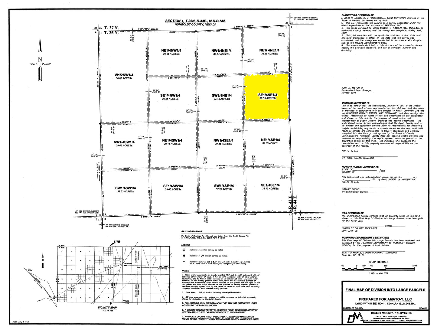 #L40063-1 38.55 Acres in Humboldt County, NV $19,995.00 ($222.56/Month)