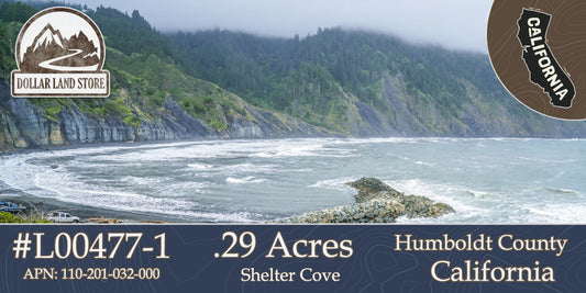 Vacant land for sale in Shelter Cove California with owner financing
