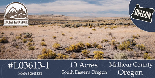 #L03613-1  10 Acres in Malheur County, OR $8,499.00 ($114.77/Month)