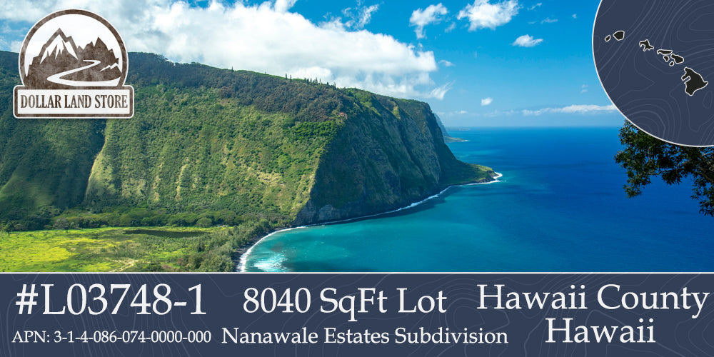 #L03748-1 Beautiful Lot in Nanawale Estates, Hawaii $15,899.00 ($201.91/Month)