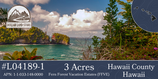 #L04189-1 Own a piece of your own Rain Forest with 3 Acres of Paradise in Fern Forrest Hawaii $35,899.00 ($404.73/Month)