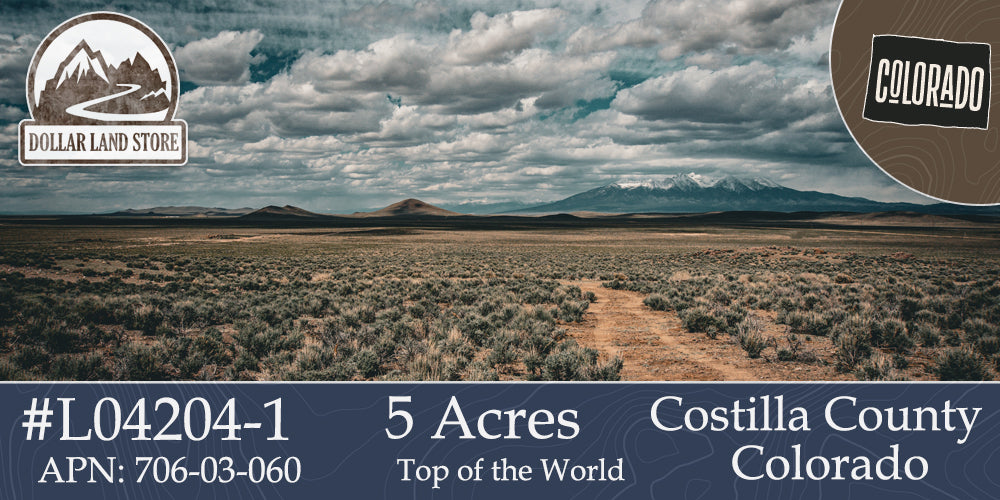 #L04204-1 5 Rural Acres in the Top of the World Subdivision in Southern Colorado $9,995.00 ($124.62/Month)