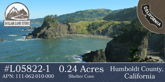 #L05822-1 Wooded Shelter Cove Lot with Dense, Mature Trees, Humboldt County CA $9,900.00 ($149.07/Month)