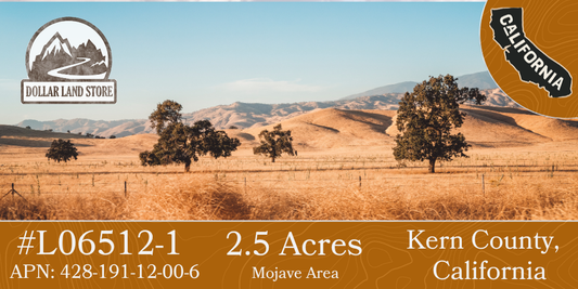 #L06512-1 2.5 Acres in Kern County, CA $18,499.00 ($205.95/Month)