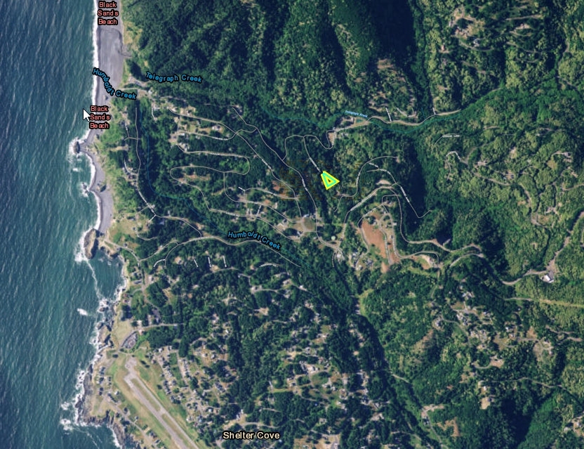 #L07346-1 Cul-de-sac Lot in Shelter Cove, Humboldt County CA $9,900.00 ($145.56/Month)