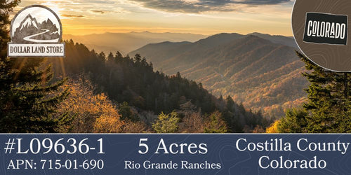 #L09636-1 5 Acres in Rio Grande Ranches, Costilla County, Colorado, near the Rio Grande $7,995.00 ($102.19/Month)