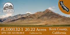 #L100132-1 20.22 Acres in Kern County, CA $64,499.00 ($682.73/Month)