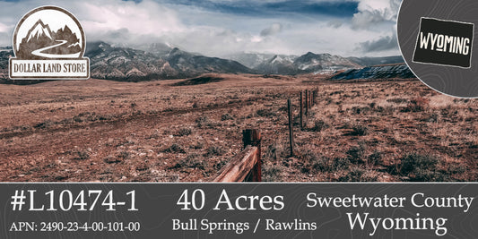 #L10474-1 40 Acres In Sweetwater County, WY $16,499.00 ($189.93/Month)