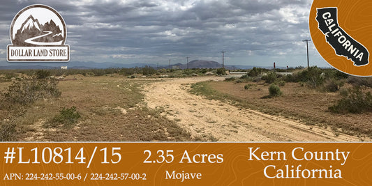 #L10814/15-1 2.54 Acres in Kern County, CA $15,499 ($178.43/Month)