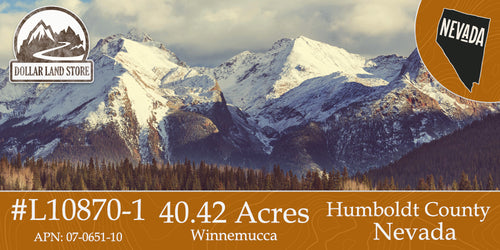 #L10870-1 40.42 Acres in Humboldt County, NV $17,499.00 ($197.26/Month)