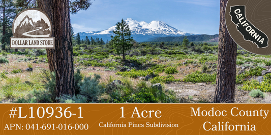 #L10936-1 1 Acre in California Pines, Modoc CA $6,299.00 ($108.60/Month)