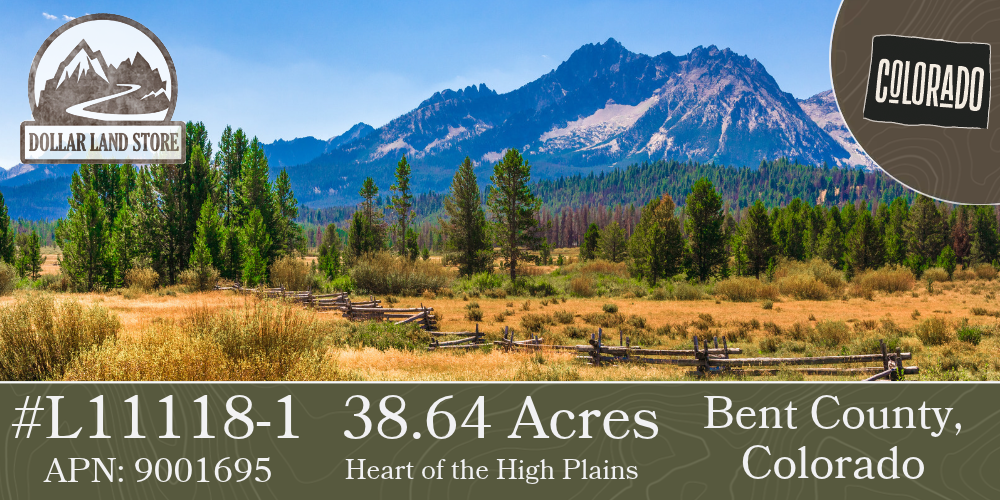#L11118-1 Colorado Land Investment – 38.64-Acre Parcel in Bent County Near Arkansas River Valley $28,999.00 ($308.95/ Month)