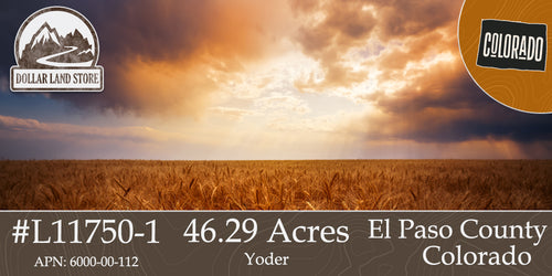 #L11750-1 46.29 Acres in El Paso County CO $48,900.00  ($586.51/ Month)