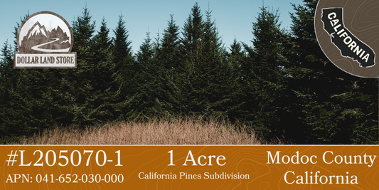 #L205070-1 1.01 Acres in California Pines, Modoc CA $5,899.00 ($81.23/Month)