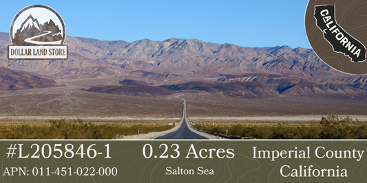 #L205846-1 .23 Acre Lot in Salton City, Imperial County California $10,995.00 ($130.84/Month)