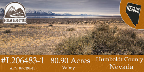 #L206483-1 80.90 Acres in Humboldt County, NV $39,500.00 ($421.26/Month)