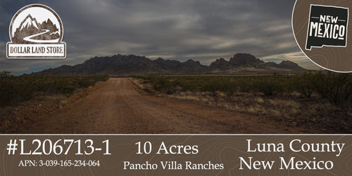 #L206713-1 10 Acres in Luna County, NM $8,999 ($111.54/Month)