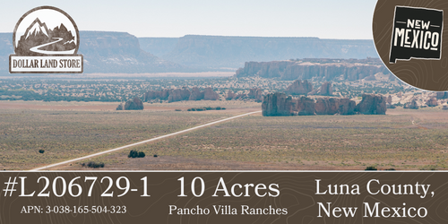 #L206729-1 10 Acres in Luna County, NM $8,999 ($111.47/Month)
