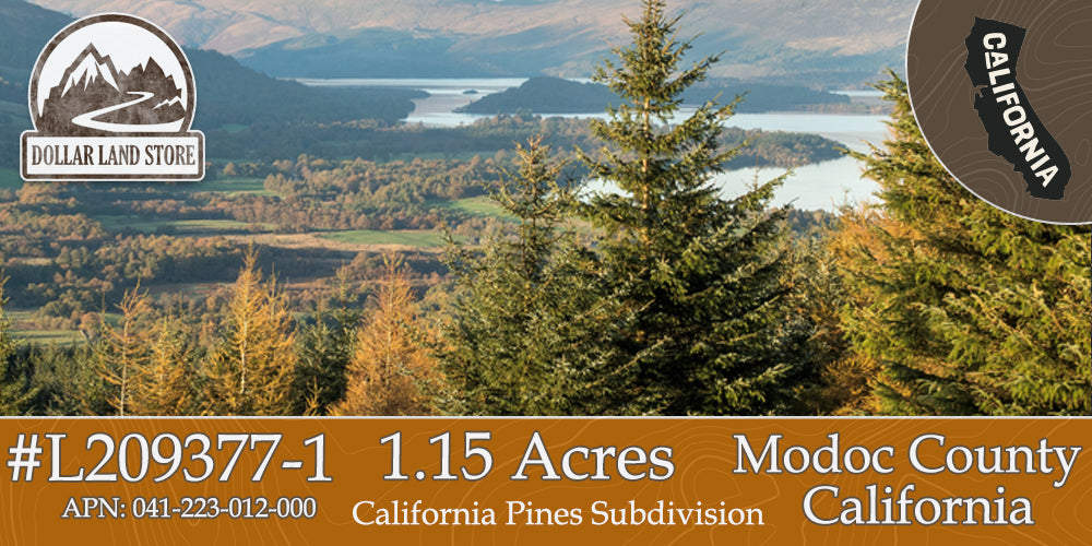 #L209377-1 1.15 Acre Lot in California Pines, Modoc CA $7,299.00 ($122.10/Month)