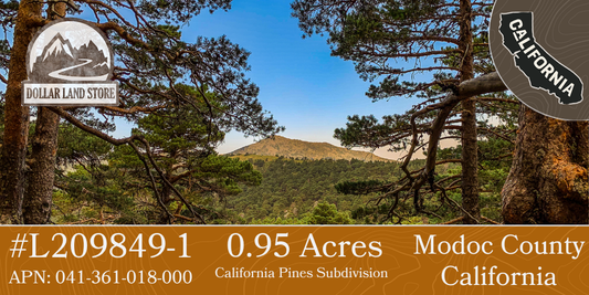 #L209849-1 .95 Acre Parcel in California Pines Modoc County, California $8,299.00 ($129.96/Month)