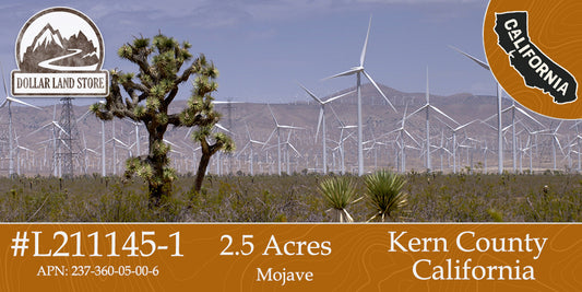 #L211145-1 2.5 Acres near Mojave, Kern County, CA $14,999.00 ($173.55/Month)
