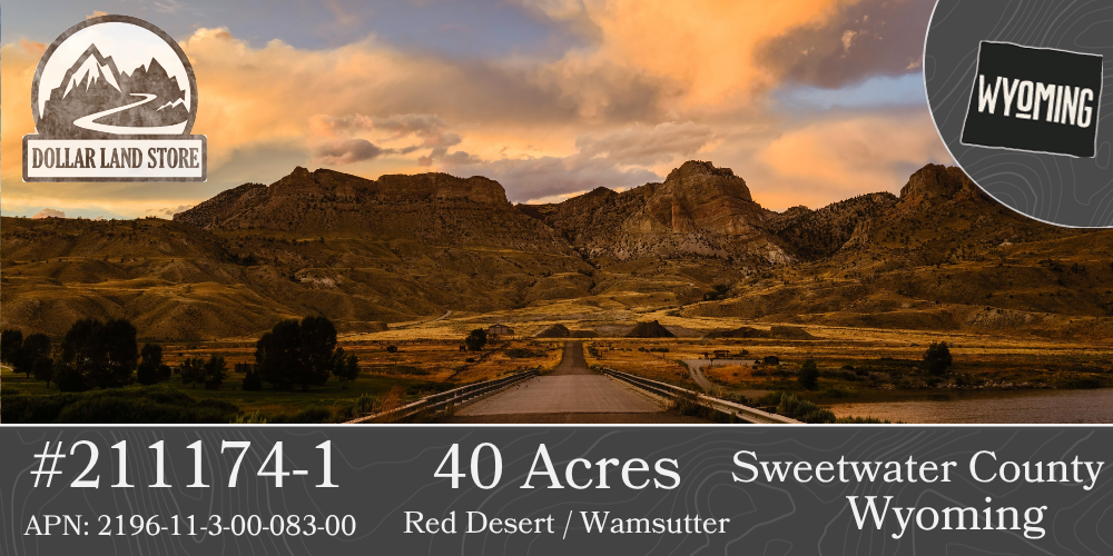 #L211174-1 40 Acres in Red Desert Area, Sweetwater County, Wyoming $12,500.00 ($149.51/Month)