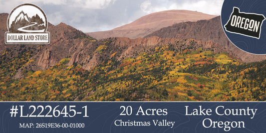 #L222645-1 20 Acres In Christmas Valley, Lake County, OR $18,499.00 ($235.87/Month)