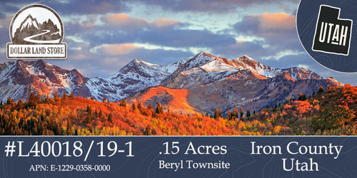 #L40018/19-1 .15 Acre Lot in Iron County, UT $2,499.00 ($40.75 / Month)