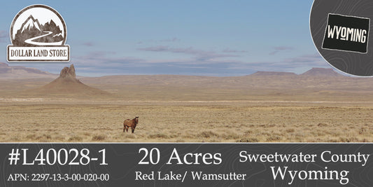 #L40028-1 20 Acres In Sweetwater County, WY $6,899.00 ($98.66/Month)