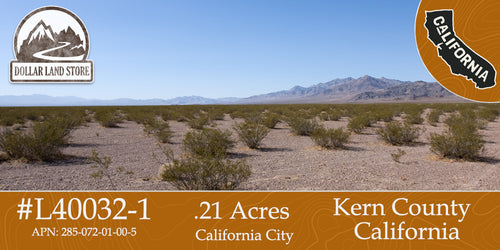 #L40032-1 .21 Acre Residential lot in California City, Kern County, CA $4,999.00 ($66.25/Month)
