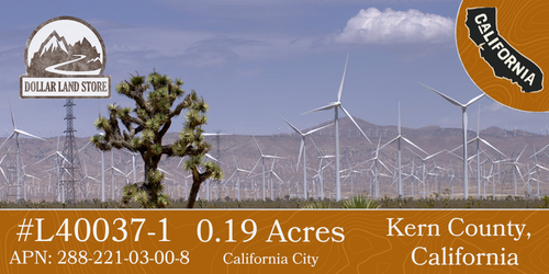 L40037-1 .19 Acre Residential lot in California City, Kern County, CA $8,999.00 ($113.53/Month)