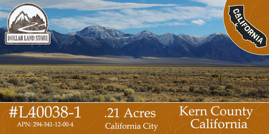 L40038-1 .21 Acre Residential lot in California City, Kern County, CA $3,499.00 ($68.52/Month)