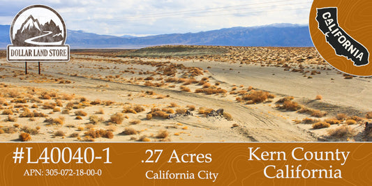 L40040-1 .27 Acre Residential lot in California City, Kern County, CA $8,999.00 ($134.84/Month)