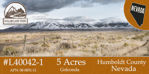 #L40042-1 5 Acres in the foothills of Humboldt County, NV $10,599.00 ($124.58 / Month)