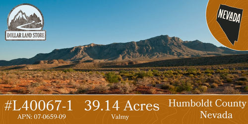 #L40067-1 39.14 Acres in Humboldt County, NV $19,995.00 ($222.56/Month)